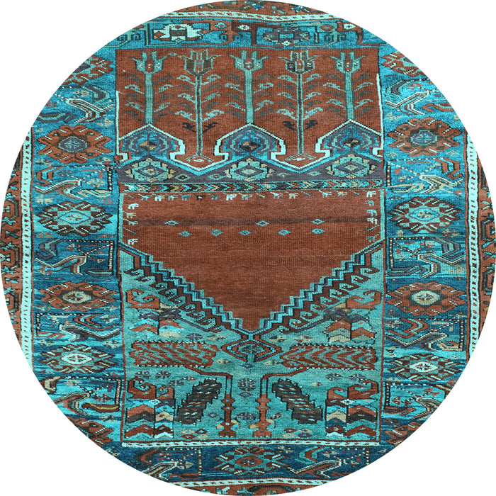 Round Persian Light Blue Traditional Rug, tr26lblu