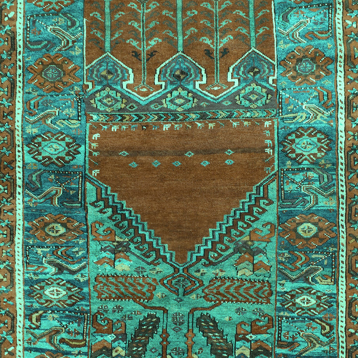 Machine Washable Persian Turquoise Traditional Area Rugs, wshtr26turq