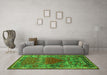 Machine Washable Persian Green Traditional Area Rugs in a Living Room,, wshtr26grn