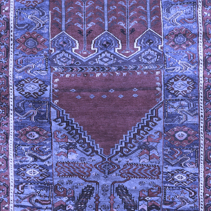 Machine Washable Persian Blue Traditional Rug, wshtr26blu