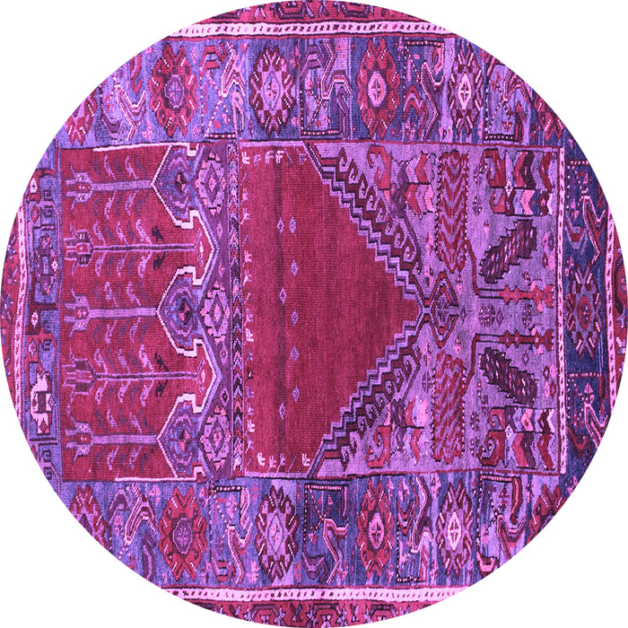 Round Persian Purple Traditional Rug, tr26pur