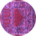 Round Persian Purple Traditional Rug, tr26pur