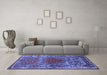 Machine Washable Persian Blue Traditional Rug in a Living Room, wshtr26blu