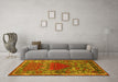 Machine Washable Persian Yellow Traditional Rug in a Living Room, wshtr26yw