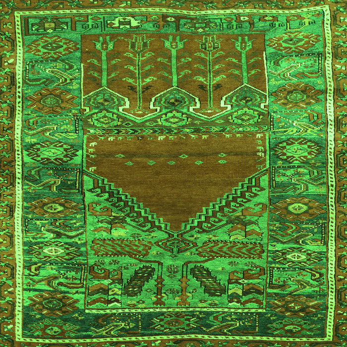 Serging Thickness of Persian Green Traditional Rug, tr26grn