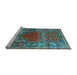 Sideview of Machine Washable Persian Light Blue Traditional Rug, wshtr26lblu