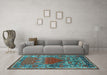 Machine Washable Persian Light Blue Traditional Rug in a Living Room, wshtr26lblu