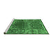 Sideview of Machine Washable Persian Emerald Green Traditional Area Rugs, wshtr26emgrn