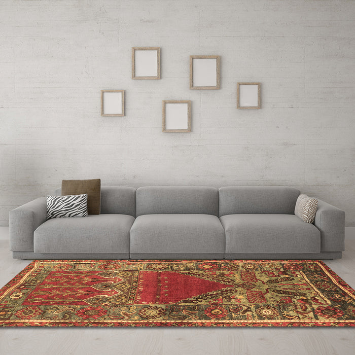 Machine Washable Persian Brown Traditional Rug in a Living Room,, wshtr26brn