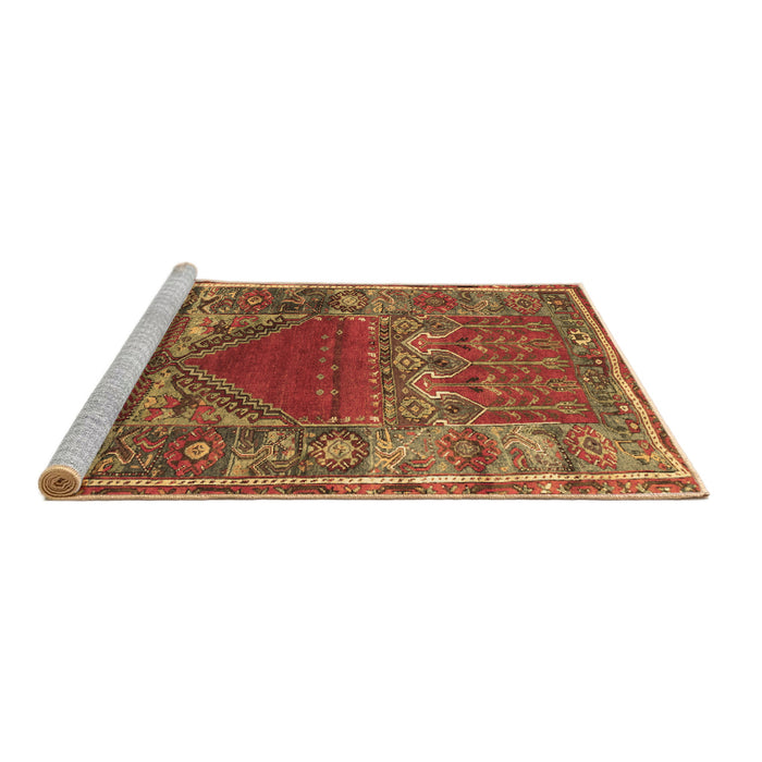 Sideview of Machine Washable Persian Brown Traditional Rug, wshtr26brn