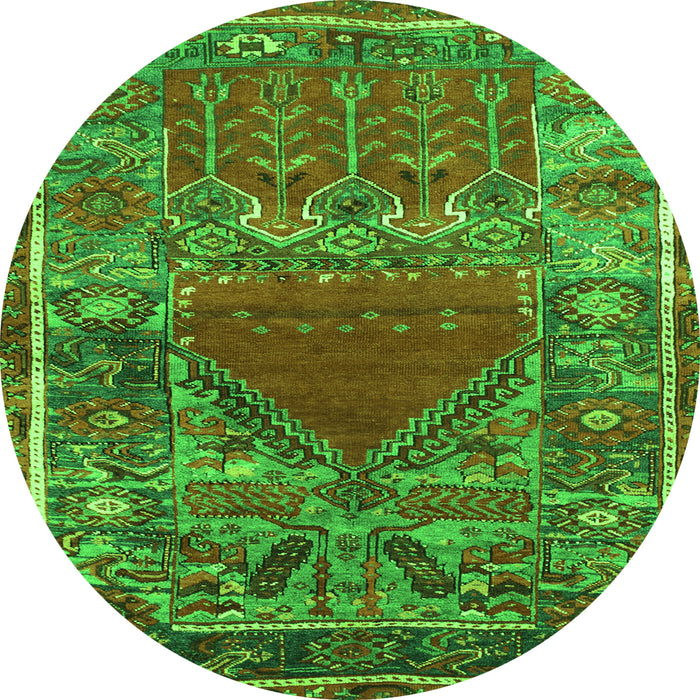 Square Persian Green Traditional Rug, tr26grn