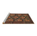 Sideview of Machine Washable Traditional Light Brown Rug, wshtr27