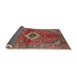 Sideview of Traditional Orange Salmon Pink Persian Rug, tr2700