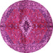 Round Persian Pink Traditional Rug, tr2700pnk