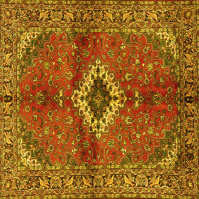 Square Persian Yellow Traditional Rug, tr2700yw