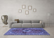 Machine Washable Persian Blue Traditional Rug in a Living Room, wshtr2700blu