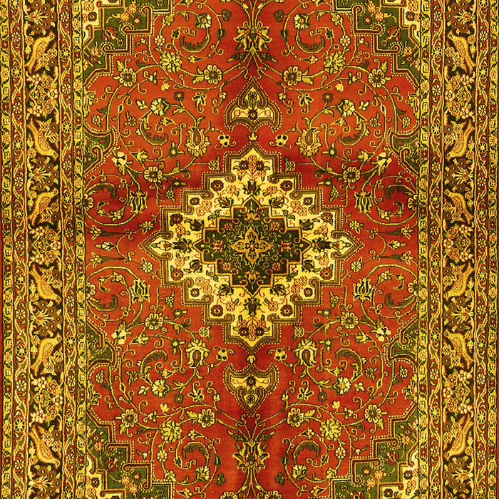 Machine Washable Persian Yellow Traditional Rug, wshtr2700yw