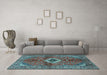 Machine Washable Persian Light Blue Traditional Rug in a Living Room, wshtr2700lblu