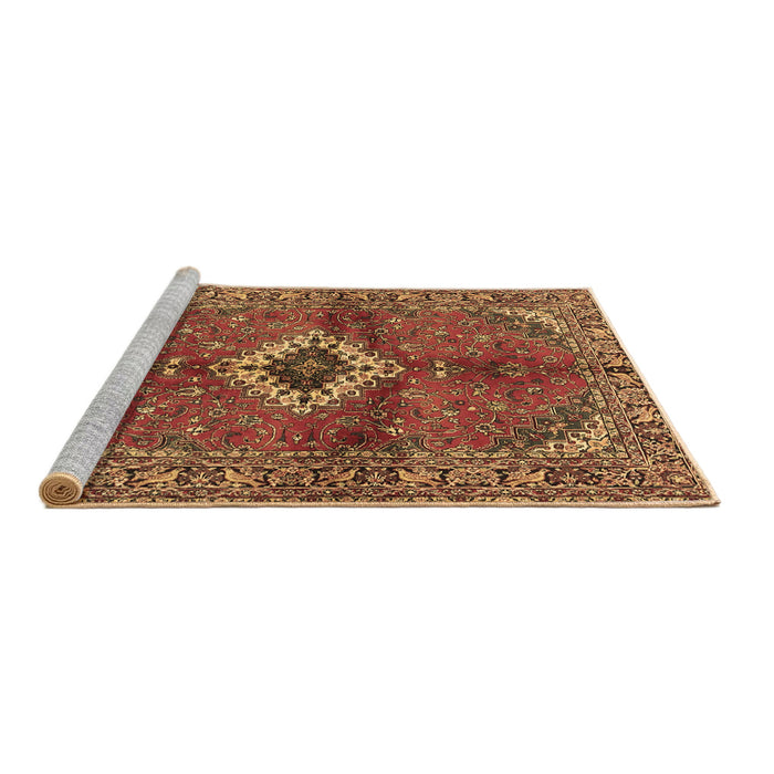 Sideview of Machine Washable Persian Brown Traditional Rug, wshtr2700brn