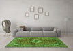 Machine Washable Persian Green Traditional Area Rugs in a Living Room,, wshtr2700grn