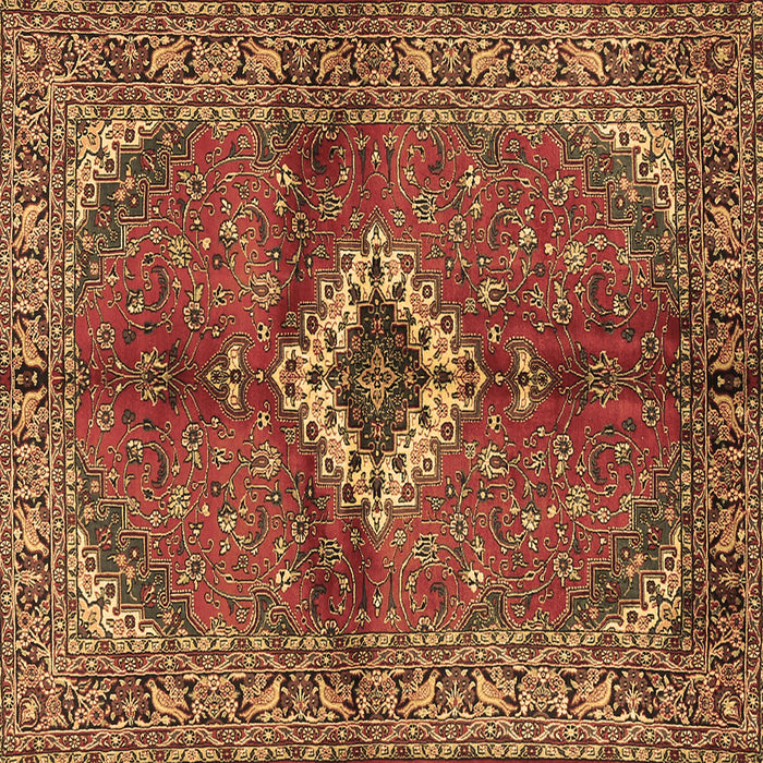 Square Machine Washable Persian Brown Traditional Rug, wshtr2700brn