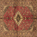 Square Machine Washable Persian Brown Traditional Rug, wshtr2700brn