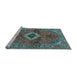 Sideview of Machine Washable Persian Light Blue Traditional Rug, wshtr2700lblu