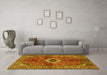 Machine Washable Persian Yellow Traditional Rug in a Living Room, wshtr2700yw