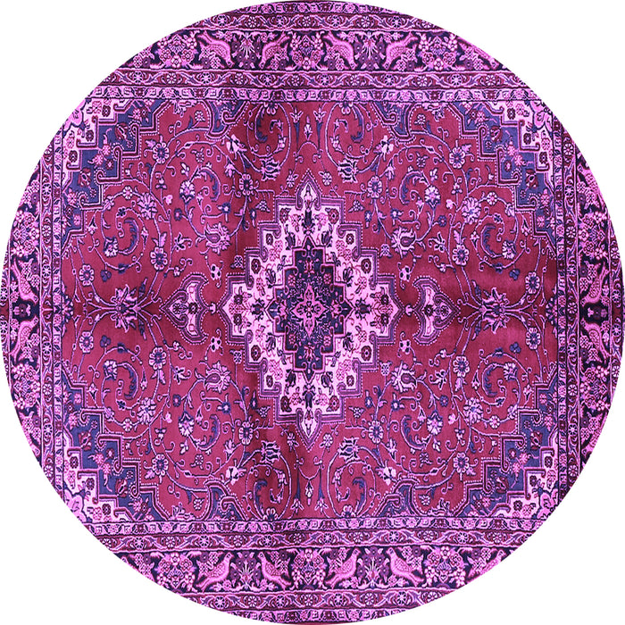 Round Persian Purple Traditional Rug, tr2700pur