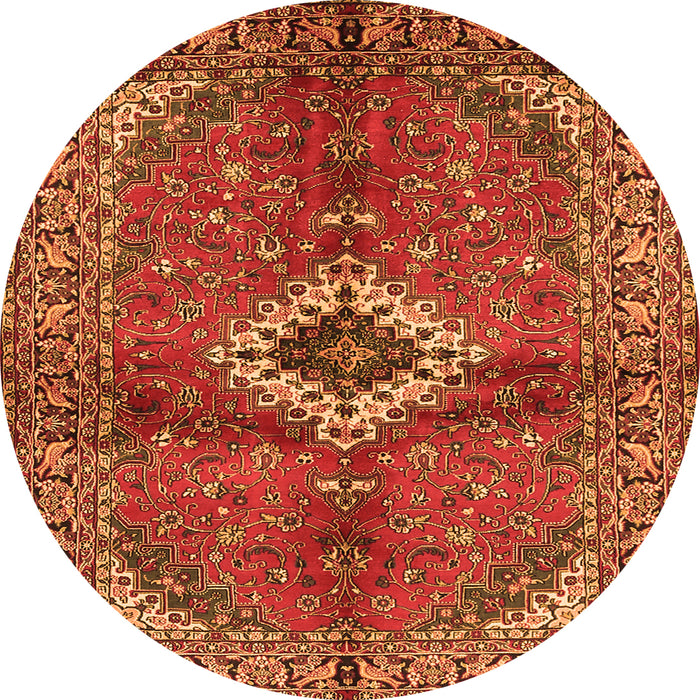 Square Persian Orange Traditional Rug, tr2700org