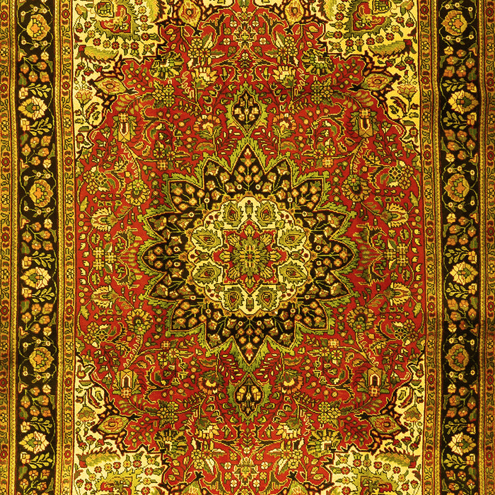 Machine Washable Persian Yellow Traditional Rug, wshtr2701yw