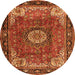 Square Persian Orange Traditional Rug, tr2701org