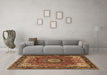 Machine Washable Persian Brown Traditional Rug in a Living Room,, wshtr2701brn