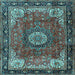 Square Persian Light Blue Traditional Rug, tr2701lblu