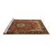 Sideview of Machine Washable Persian Brown Traditional Rug, wshtr2701brn