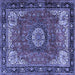 Square Persian Blue Traditional Rug, tr2701blu