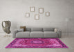 Machine Washable Persian Pink Traditional Rug in a Living Room, wshtr2701pnk