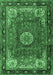 Machine Washable Persian Emerald Green Traditional Area Rugs, wshtr2701emgrn