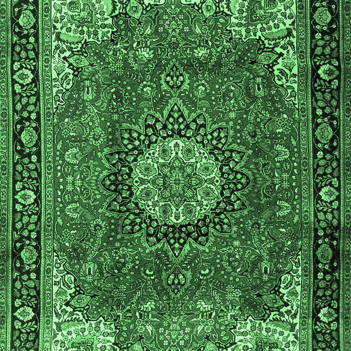 Machine Washable Persian Emerald Green Traditional Area Rugs, wshtr2701emgrn