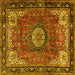 Square Persian Yellow Traditional Rug, tr2701yw