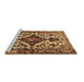 Sideview of Machine Washable Persian Brown Traditional Rug, wshtr2702brn