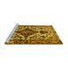 Sideview of Machine Washable Persian Yellow Traditional Rug, wshtr2702yw