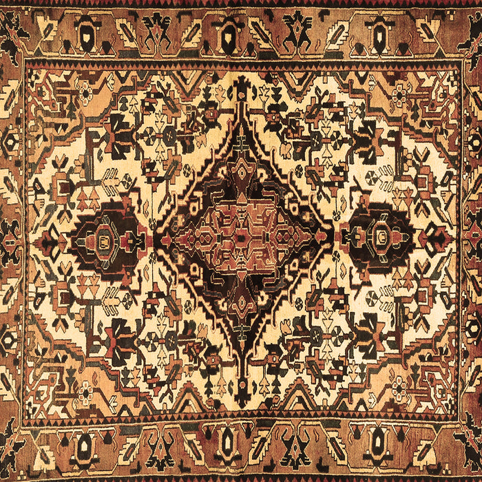 Square Machine Washable Persian Brown Traditional Rug, wshtr2702brn