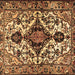 Square Machine Washable Persian Brown Traditional Rug, wshtr2702brn