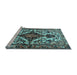 Sideview of Machine Washable Persian Light Blue Traditional Rug, wshtr2702lblu