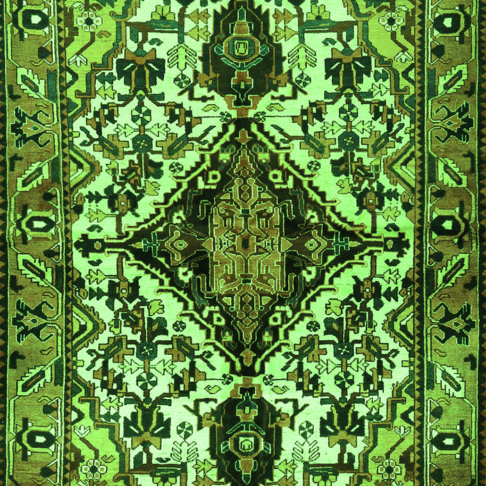 Serging Thickness of Machine Washable Persian Green Traditional Area Rugs, wshtr2702grn