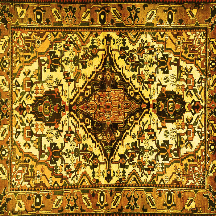 Square Machine Washable Persian Yellow Traditional Rug, wshtr2702yw