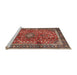 Sideview of Machine Washable Traditional Tomato Red Rug, wshtr2703