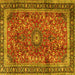 Square Persian Yellow Traditional Rug, tr2703yw
