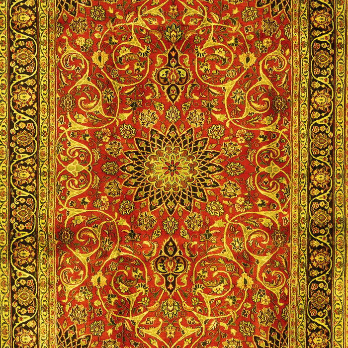 Machine Washable Persian Yellow Traditional Rug, wshtr2703yw
